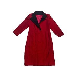 Jessica Howard Vintage Red Wool Blend Long Coat Women Made USA